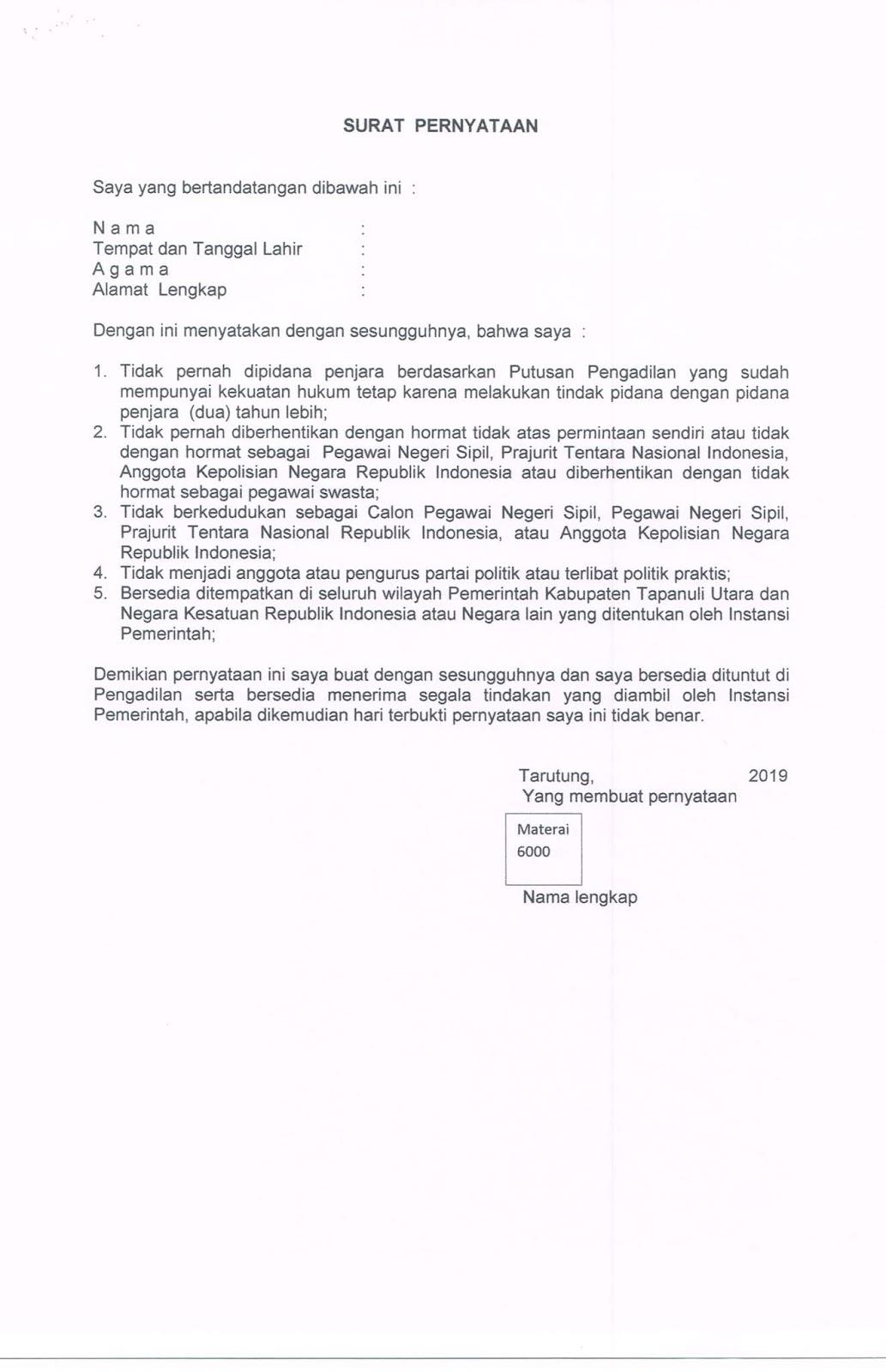 Detail Contoh Surat Lamaran Cpns Tapanuli Utara Nomer 4