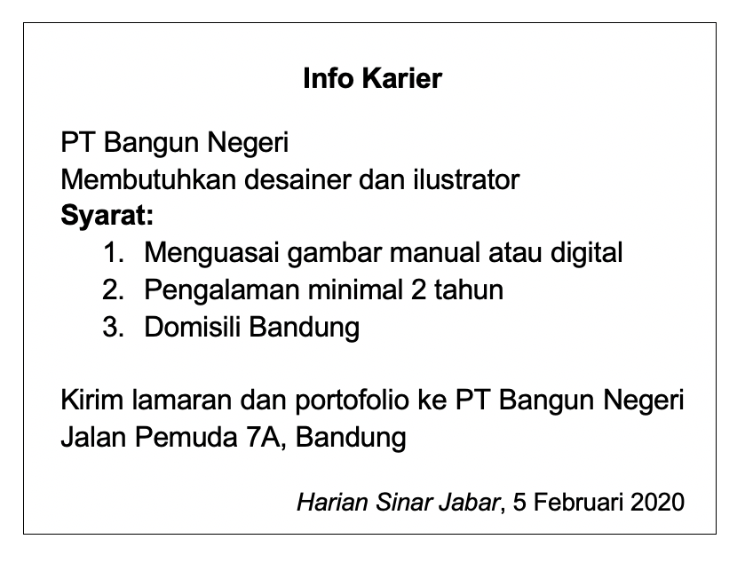 Detail Contoh Surat Lamaran Kerja Beserta Iklannya Nomer 21