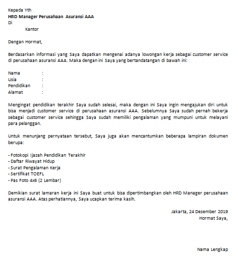 Detail Contoh Surat Lamaran Kerja Customer Service Dalam Bahasa Inggris Nomer 30