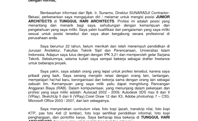 Detail Contoh Surat Lamaran Kerja Lulusan Teknik Sipil Dalam Bahasa Inggris Nomer 49