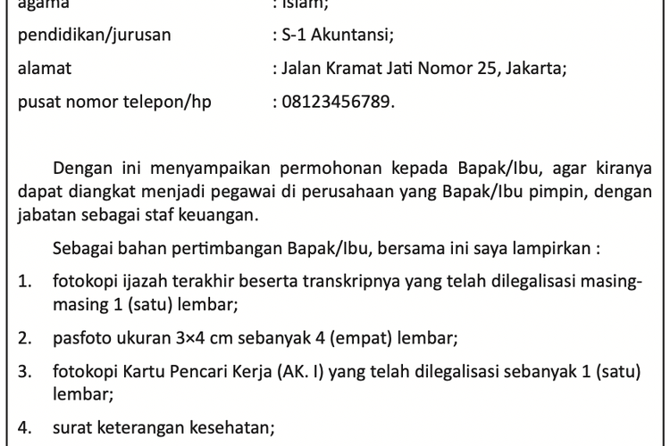 Detail Contoh Surat Lamaran Untuk Bumn Nomer 41