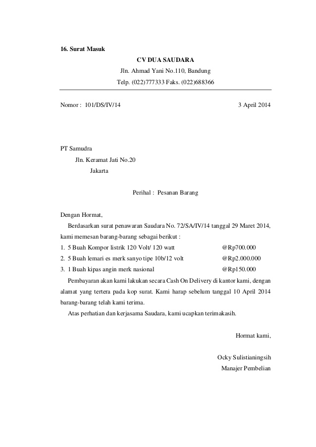 Detail Contoh Surat Lekuk Nomer 17