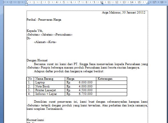 Detail Contoh Surat Massal Nomer 19