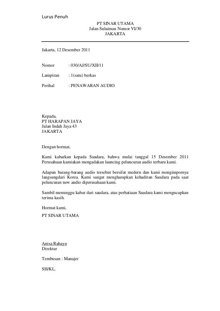 Detail Contoh Surat Modified Block Style Bahasa Inggris Nomer 11