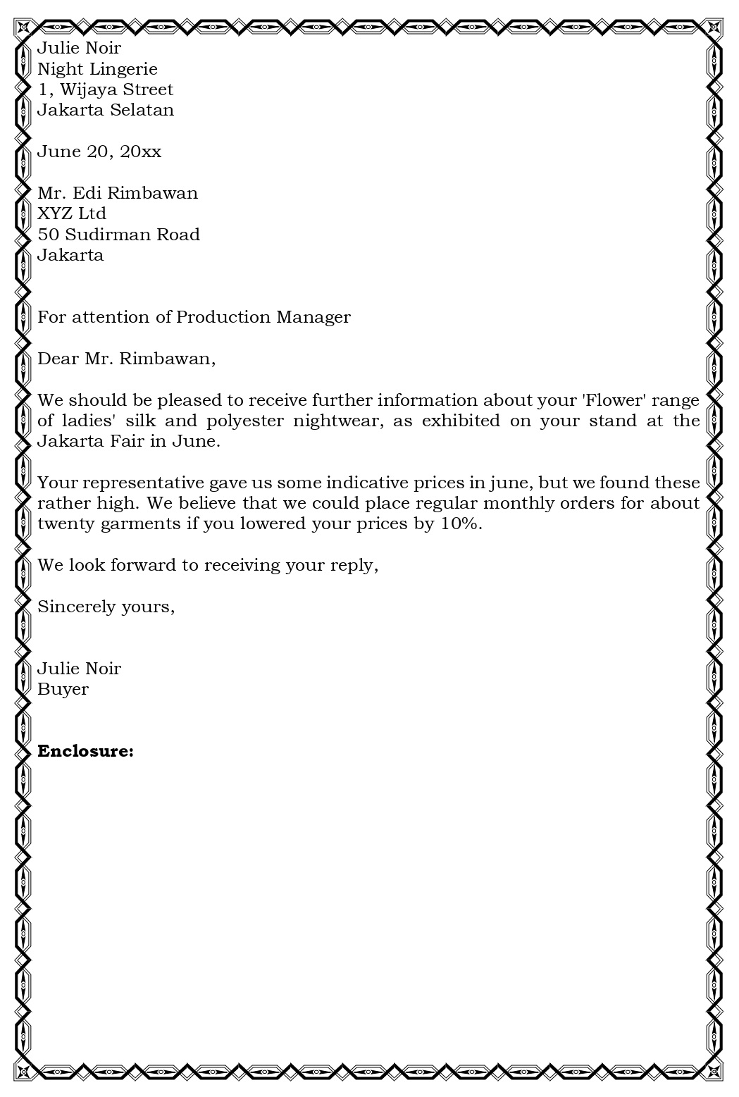 Detail Contoh Surat Modified Block Style Bahasa Inggris Nomer 45