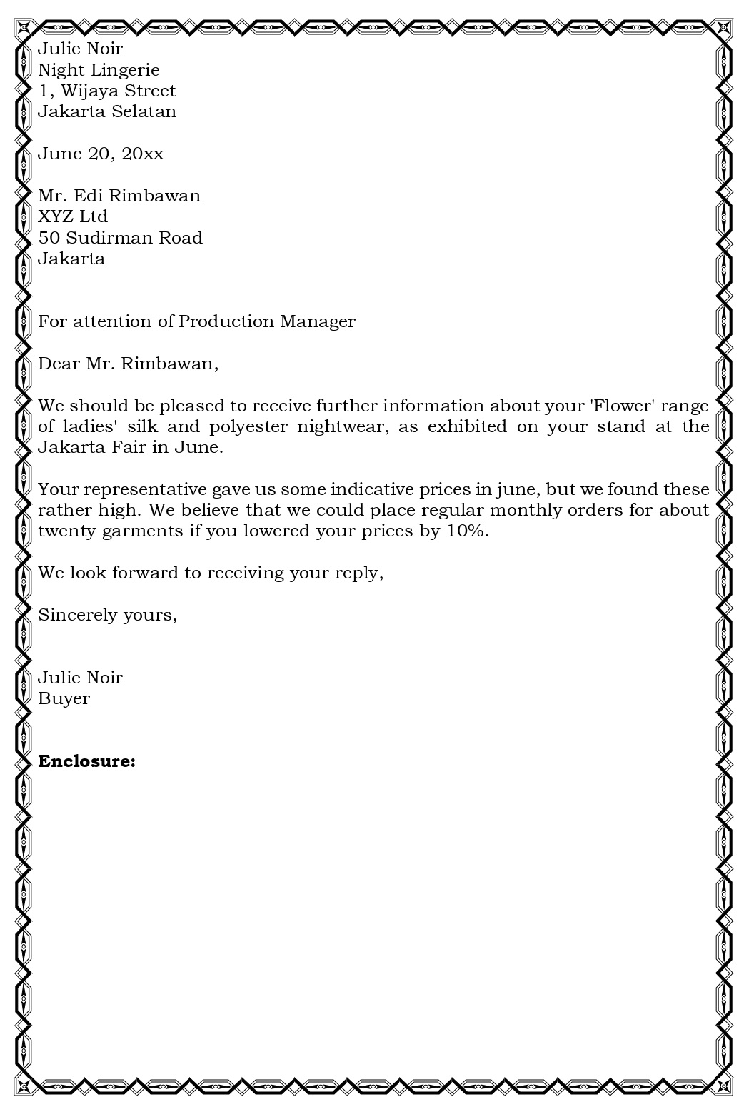 Detail Contoh Surat Modified Block Style Bahasa Inggris Nomer 45