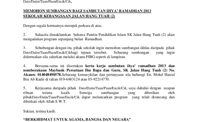 Detail Contoh Surat Mohon Sumbangan Untuk Anak Yatim Nomer 17