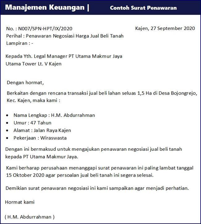 Detail Contoh Surat Negosiasi Harga Nomer 18