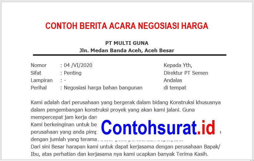 Detail Contoh Surat Negosiasi Harga Nomer 29