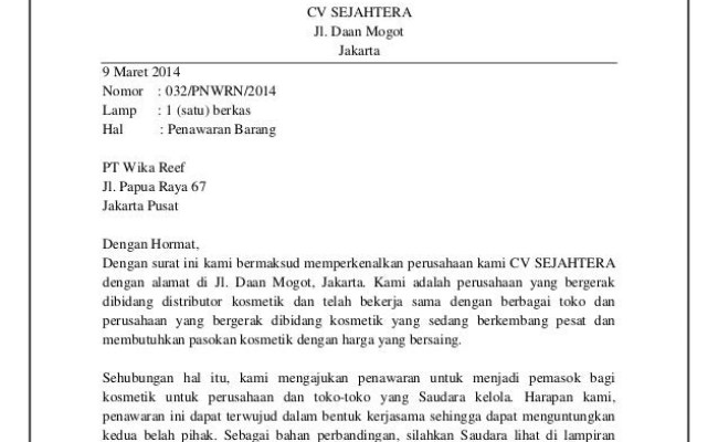 Detail Contoh Surat Negosiasi Harga Nomer 5