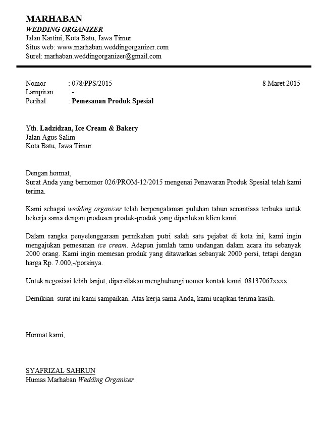 Detail Contoh Surat Negosiasi Harga Nomer 8