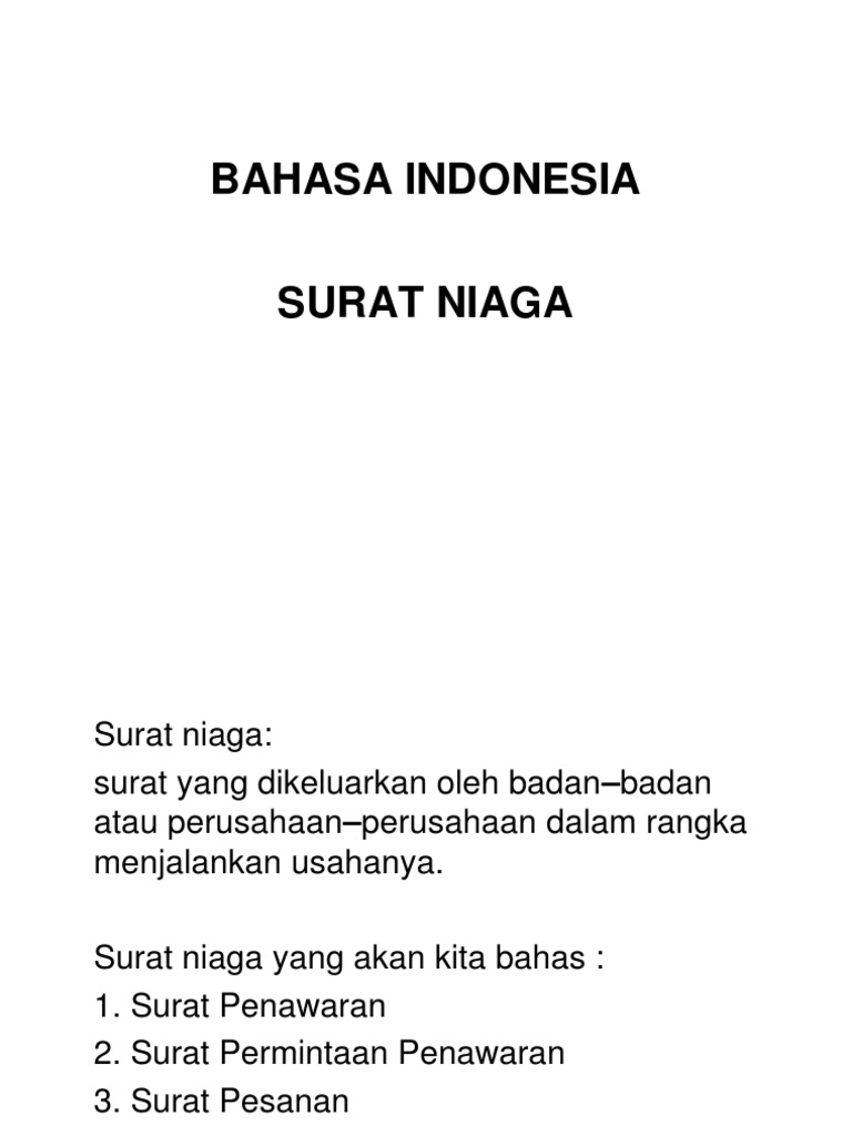 Detail Contoh Surat Niaga Bahasa Indonesia Nomer 12