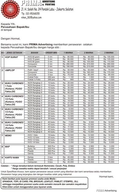 Detail Contoh Surat Penawaran Harga Percetakan Nomer 36