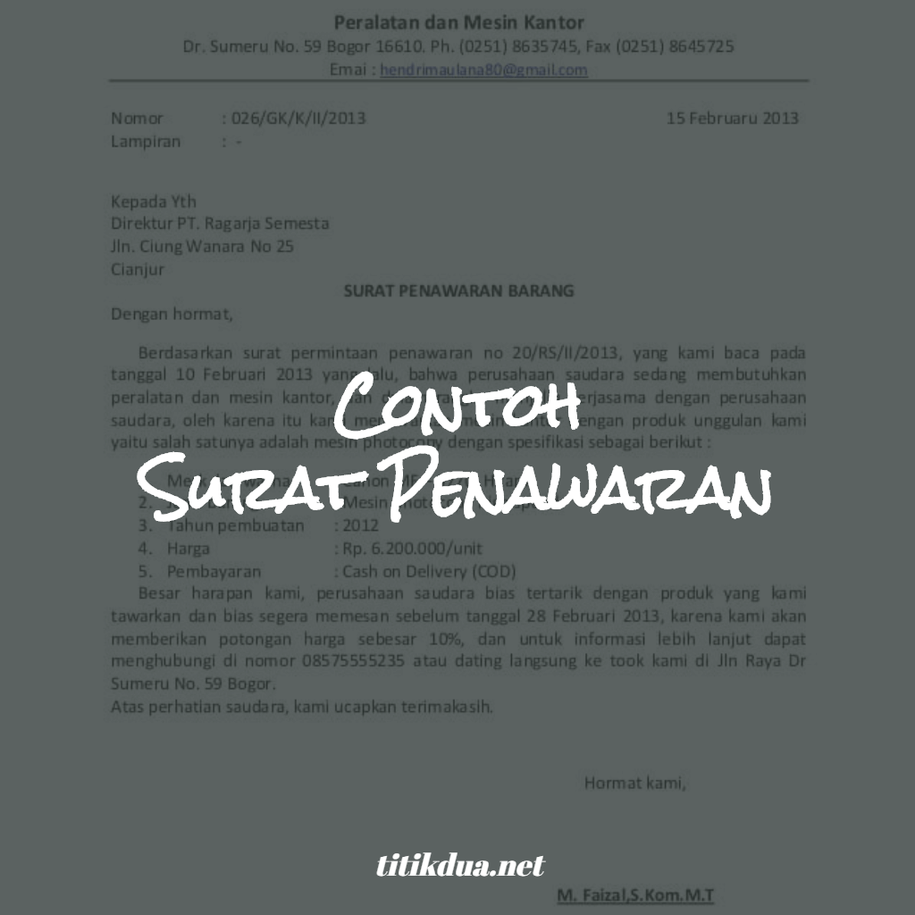 Detail Contoh Surat Penawaran Harga Perorangan Nomer 33