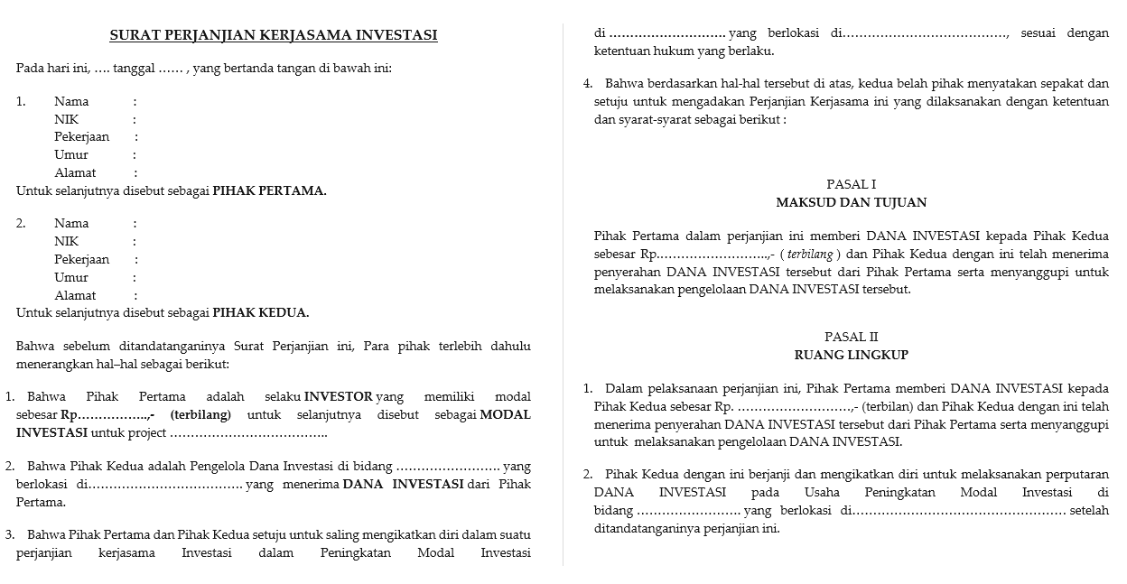 Detail Contoh Surat Perjanjian Kerjasama Pembiayaan Proyek Nomer 17