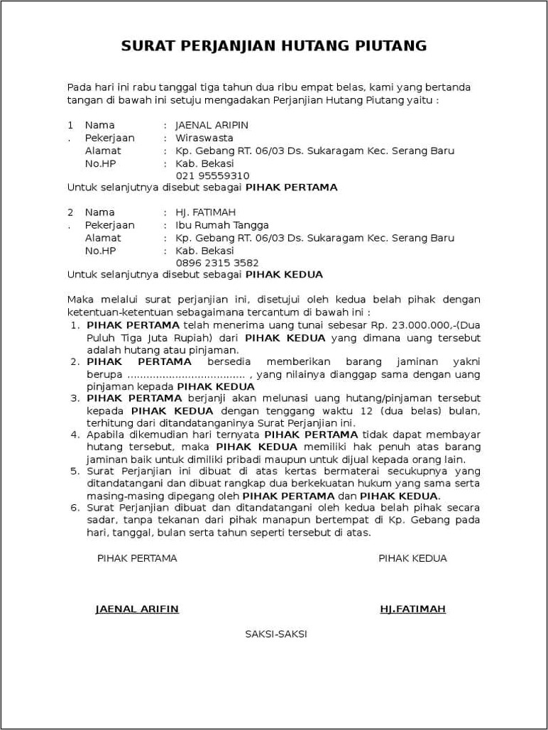 Detail Contoh Surat Perjanjian Usaha Penyewaan Buku Nomer 3