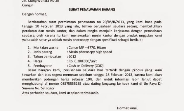 Detail Contoh Surat Permintaan Penawaran Harga Nomer 20