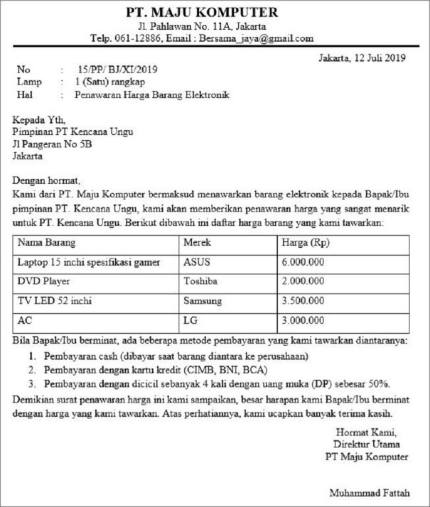 Detail Contoh Surat Permintaan Penawaran Harga Nomer 30