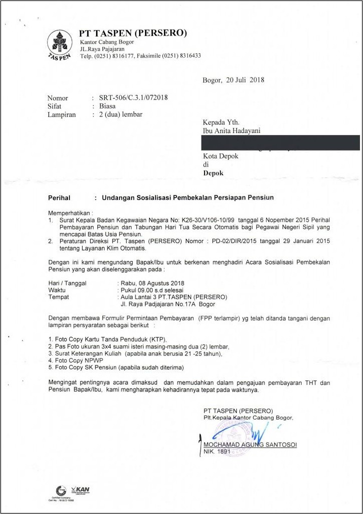 Detail Contoh Surat Permohonan Masa Persiapan Pensiun Pns Nomer 14