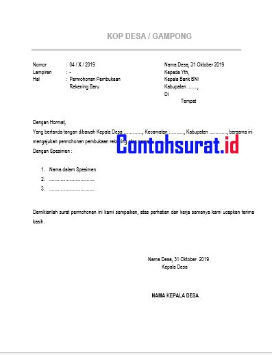 Detail Contoh Surat Permohonan Untuk Bank Nomer 41