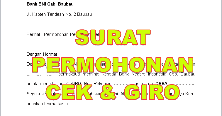 Detail Contoh Surat Permohonan Untuk Bank Nomer 49