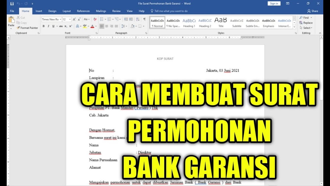 Detail Contoh Surat Permohonan Untuk Bank Nomer 53