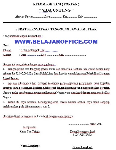 Detail Contoh Surat Pernyataan Pertanggung Jawaban Nomer 17