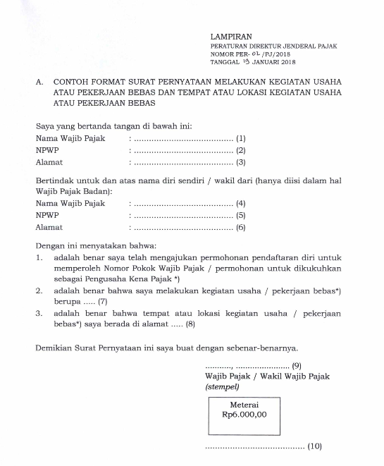 Detail Contoh Surat Pernyataan Untuk Npwp Nomer 11