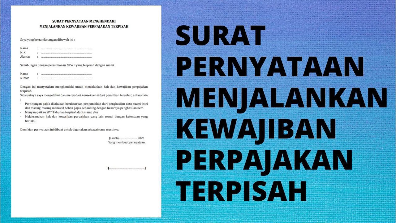 Detail Contoh Surat Pernyataan Untuk Npwp Nomer 28