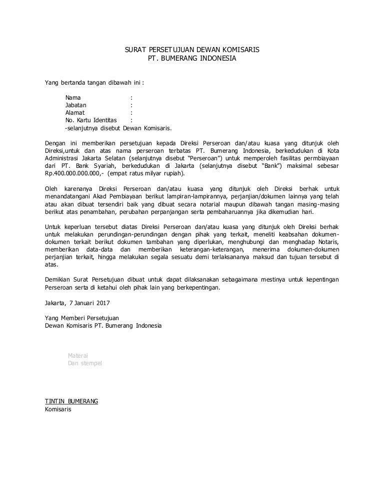 Detail Contoh Surat Persetujuan Nomer 8