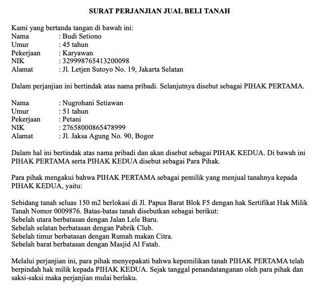 Detail Contoh Surat Persetujuan Jual Beli Nomer 28