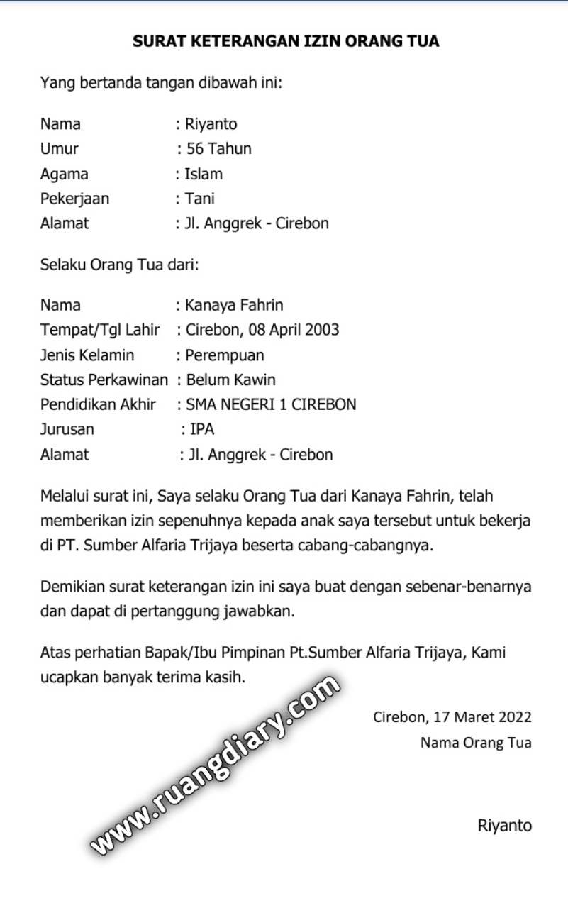 Detail Contoh Surat Persetujuan Orang Tua Nomer 22