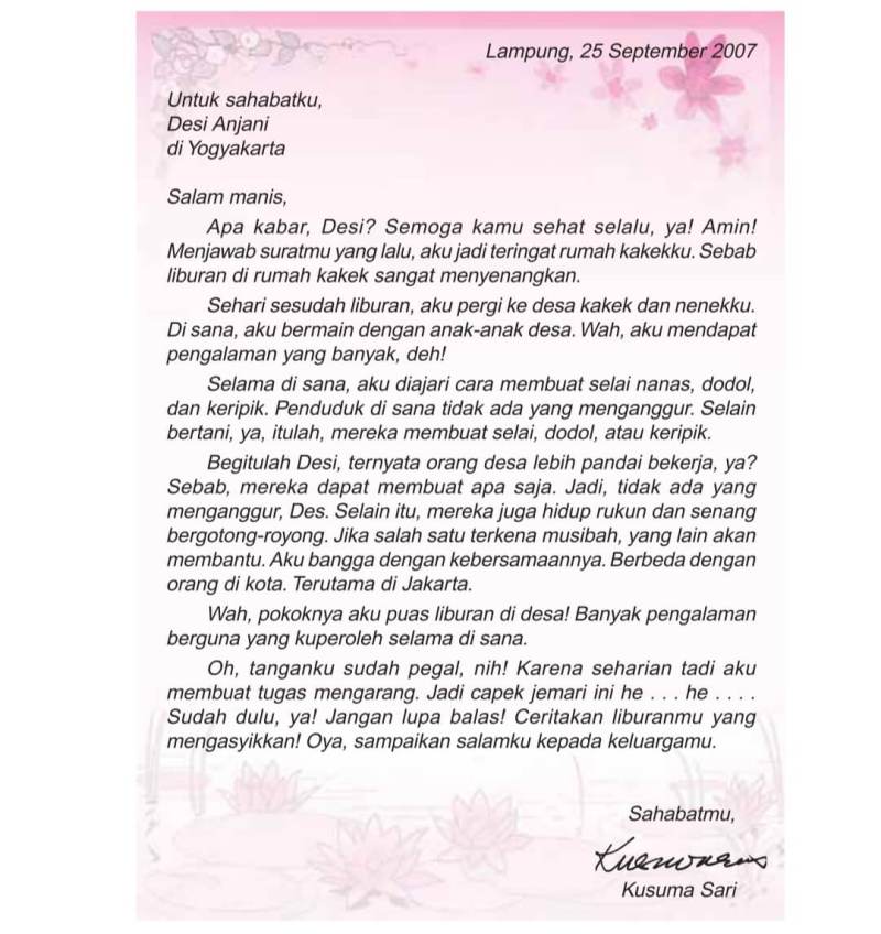 Contoh Surat Pribadi Dalam Bahasa Lampung - KibrisPDR