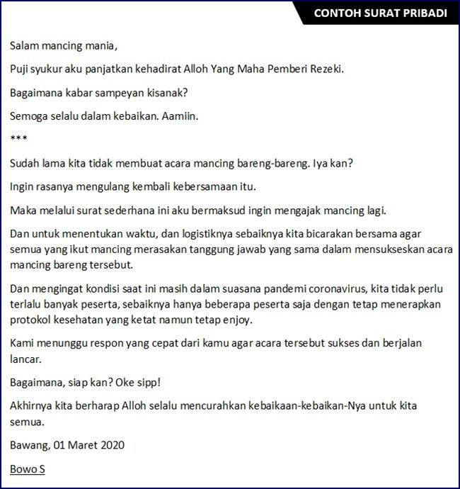 Detail Contoh Surat Pribadi Singkat Untuk Teman Nomer 12