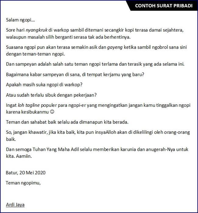 Detail Contoh Surat Pribadi Singkat Untuk Teman Nomer 2