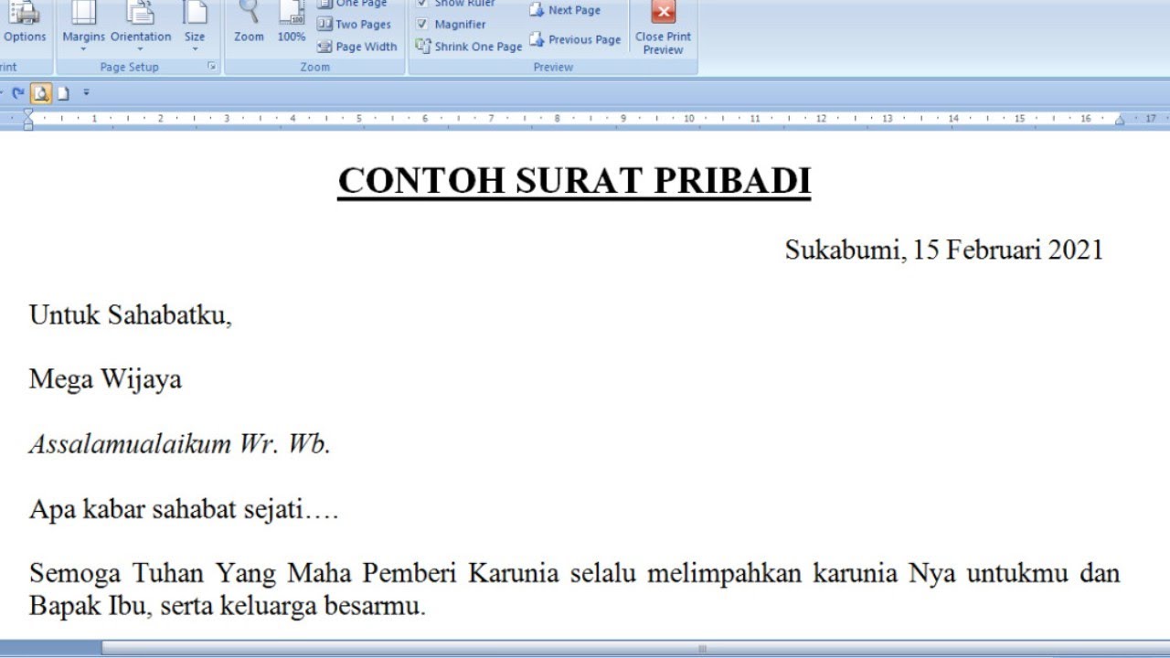 Detail Contoh Surat Pribadi Singkat Untuk Teman Nomer 21