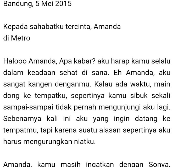 Detail Contoh Surat Pribadi Singkat Untuk Teman Nomer 36