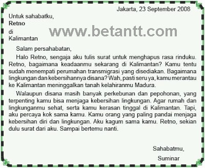 Detail Contoh Surat Pribadi Singkat Untuk Teman Nomer 47