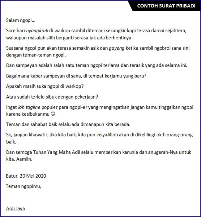 Detail Contoh Surat Pribadi Untuk Orang Tua Dalam Bahasa Inggris Nomer 48