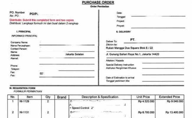 Detail Contoh Surat Purchase Order Dalam Bahasa Indonesia Excel Nomer 33