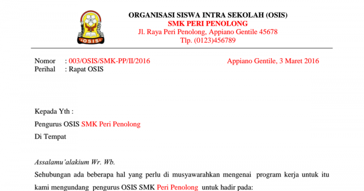 Detail Contoh Surat Tidak Resmi Dalam Bahasa Indonesia Nomer 51