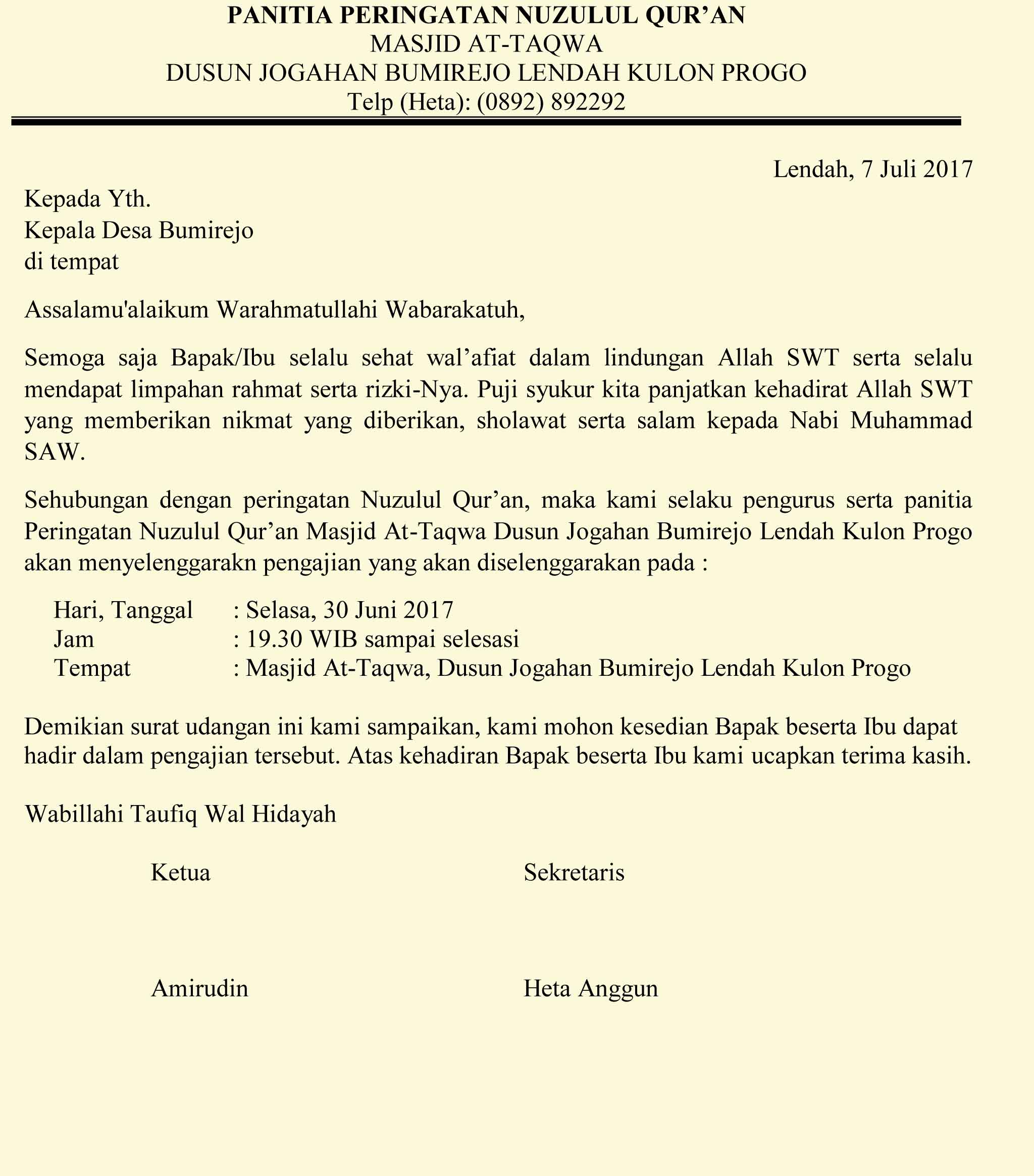 Detail Contoh Surat Undangan Rapat Desa Nomer 29