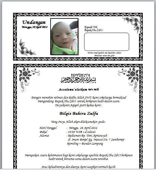 Detail Contoh Surat Undangan Selapanan Bayi Nomer 2