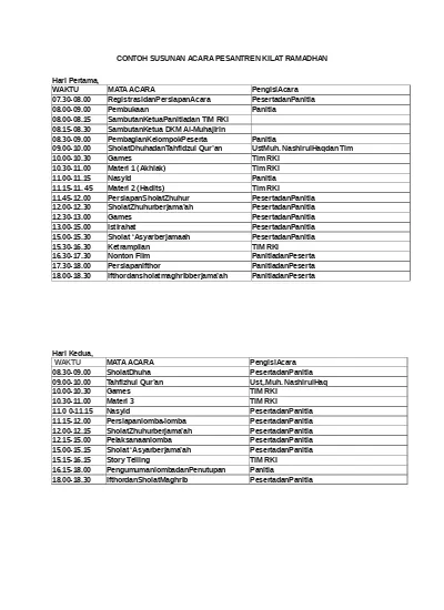 Detail Contoh Susunan Acara Nomer 23