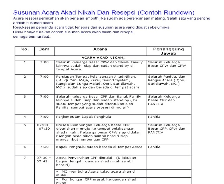 Detail Contoh Susunan Acara Akad Nikah Nomer 23