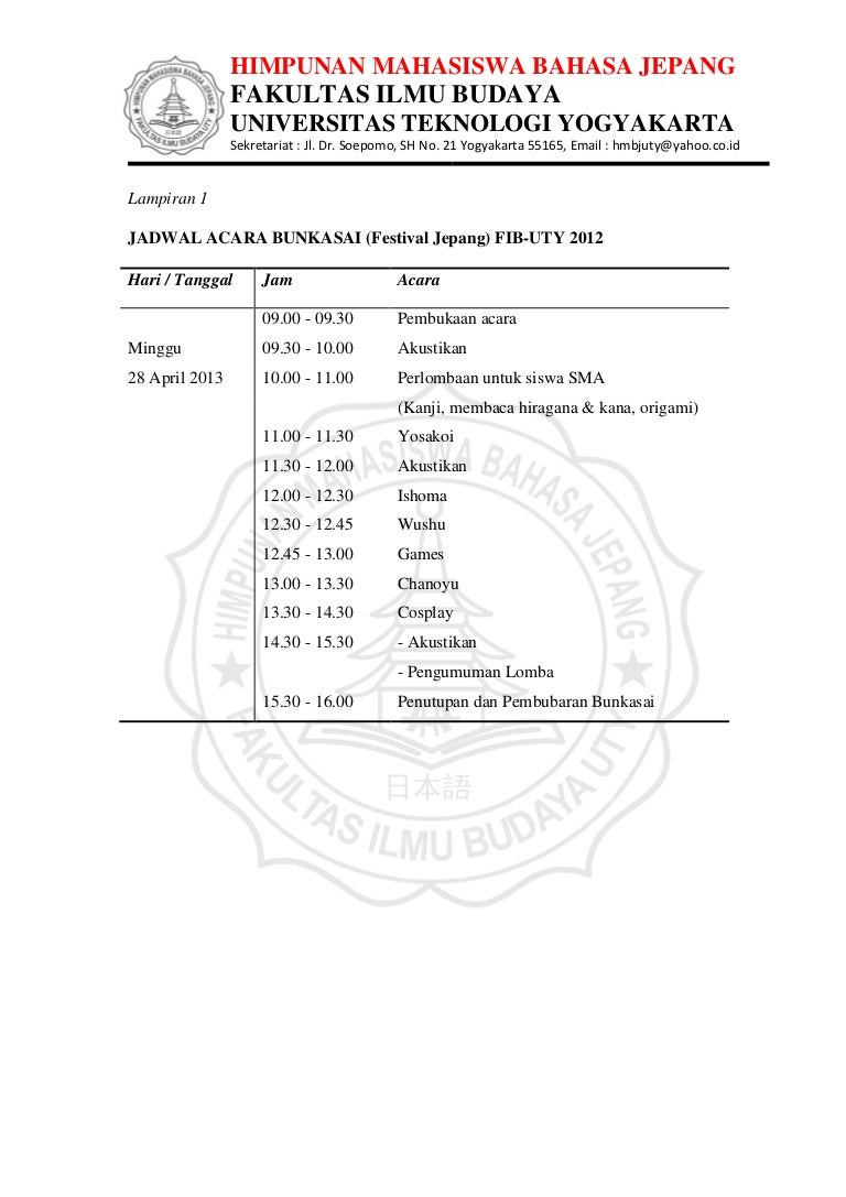 Detail Contoh Susunan Acara Lomba Nomer 9