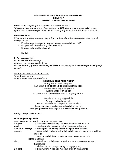 Detail Contoh Susunan Acara Natal Nomer 16