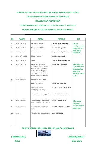 Detail Contoh Susunan Acara Pengajian Nomer 4