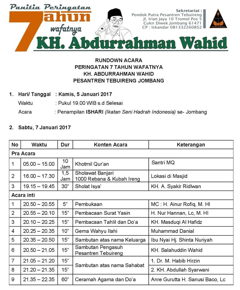 Detail Contoh Susunan Acara Pengajian Nomer 8