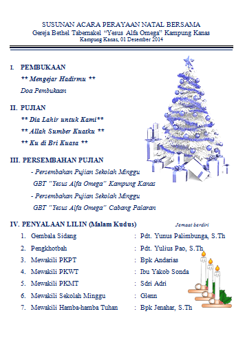 Detail Contoh Susunan Acara Perayaan Natal Nomer 3